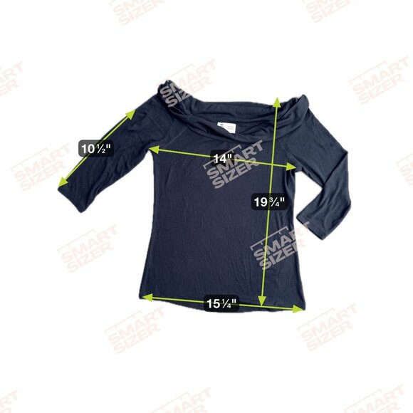 Saturday Sunday By Anthropologie Black‎ Ribbed Top Womens L 3/4 Sleeves Relaxed - Picture 2 of 7